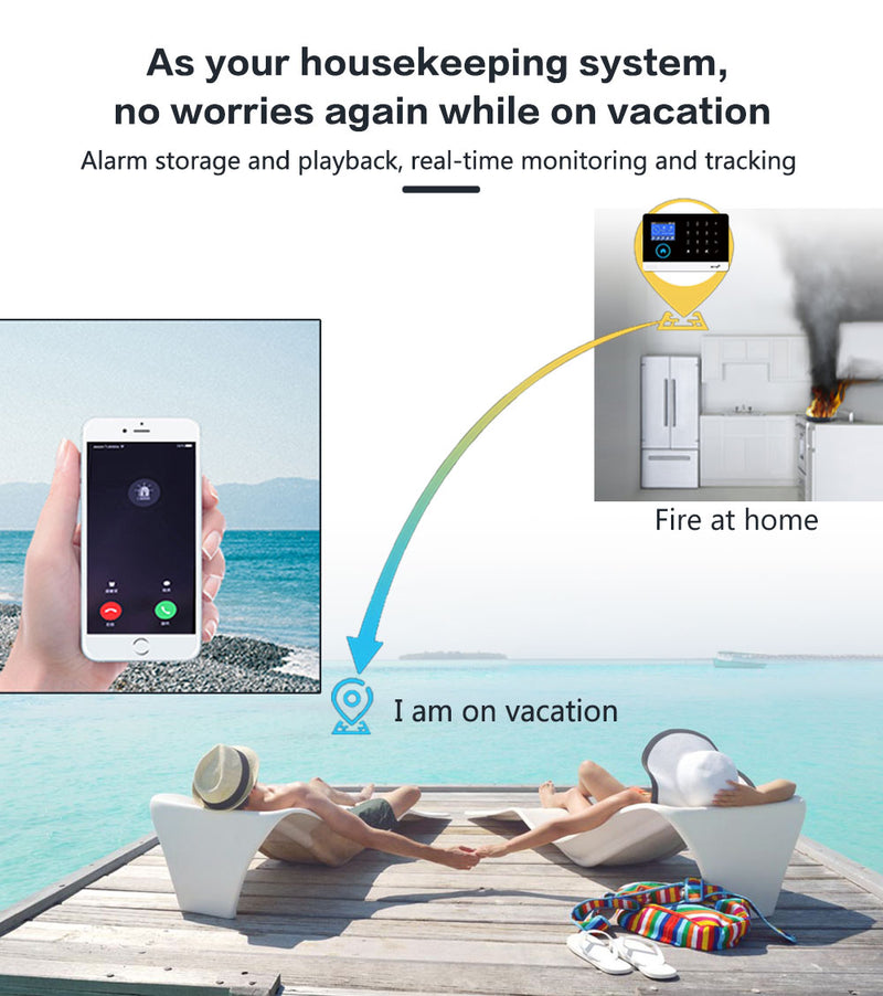 GauTone WiFi GSM Alarm System Tuya Smart Life App Control for Home Security with IP Camera RFID Card Security Alarm Smart House