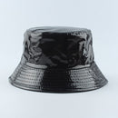 2021 Leather Dot Print Two side Reversible Bucket Hat Waterproof Fisherman Hat Sun Cap Fishing Hats For Women Men