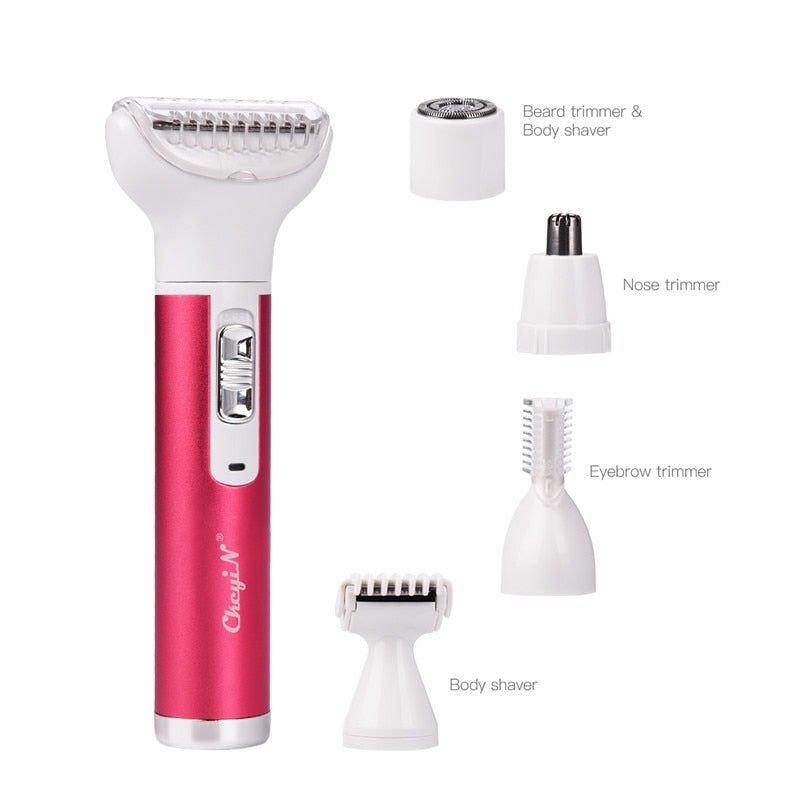 5 in 1 Electric Hair Remover Rechargeable Lady Shaver Nose Hair Trimmer Eyebrow Shaper Leg Armpit Bikini Trimmer Women Epilator