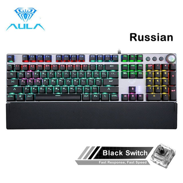 AULA F2088 Mechanical Gaming Keyboard Anti-ghosting 104 brown Switch blue Wired Mixed Backlit Keyborad for Game Laptop PC