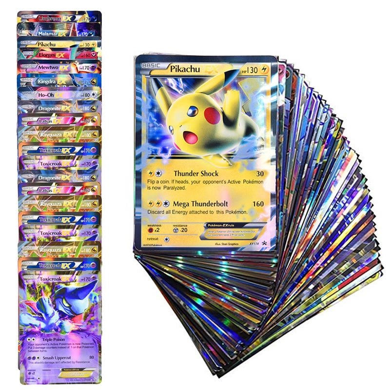 200pcs Pokemon Card GX EX VMAX MEGA Booster Box English Game Battle Trading Collection Shining Card Best Selling Kids Toys Gift