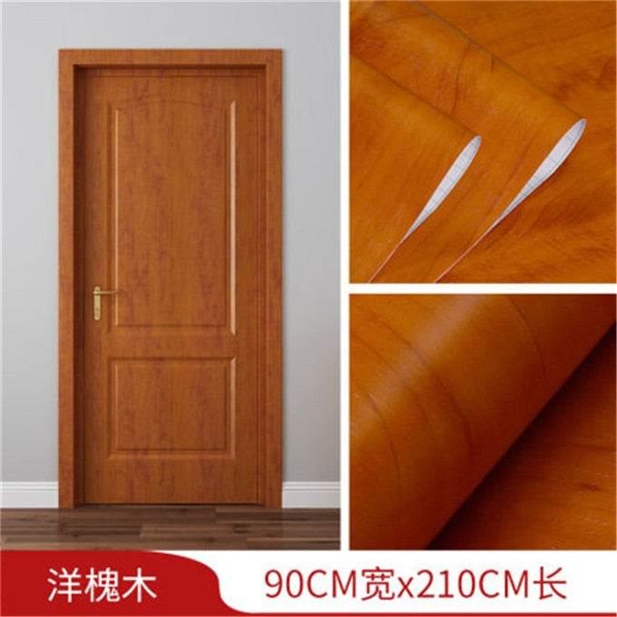 90x210cm White PVC Door Wallpaper Wood Grain sticker home decor Self-adhesive Waterproof Mural Furniture Door Decoration Decals