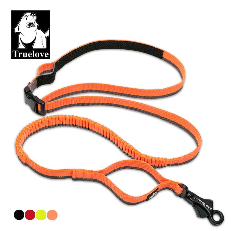 Truelove Dog Running Bungee Leash Hand-Held Waistworn Adjustable Nylon Elastic Retractable Dog Leads for Running Jogging Walking