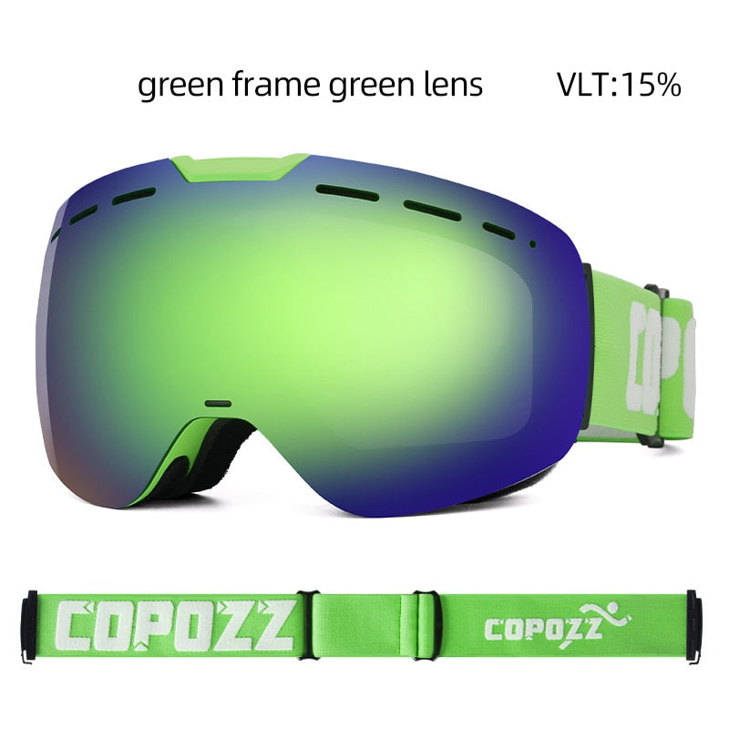 COPOZZ gafas de esquí sin marco con lente magnética monopatín esquí antivaho UV400 gafas de snowboard hombres mujeres gafas de esquí gafas