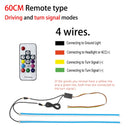 2Pcs Universal Flexible Flowing RGB Daytime Running Light DRL Multi Color LED Strip Turn Signal Lights For Headlight