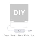 Dropshipping Photo/Text Customized 3D Night Light Desk Lamp Wooden Base Christmas Valentine&