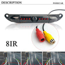 Placa de matrícula corta impermeable Universal 170 gran angular placa de matrícula de EE. UU. vista trasera de coche cámara de estacionamiento de respaldo 8 IR visión nocturna