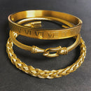 3pcs/Set Royal Roman Bracelets &amp; Bangles Cable Wire Love Bangles For Men Stainless Steel Pulseiras Men Jewelry Accessories