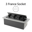 Desktop Socket Table Outlet 2 3 DE EU FR Socket With USB Charging Slow Pop Up Black Silver Aluminum Alloy Cover For Meeting Room