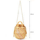 Artmomo Woven Crystal Embellished Tote Bag Rainbow Bucket Bag Women&