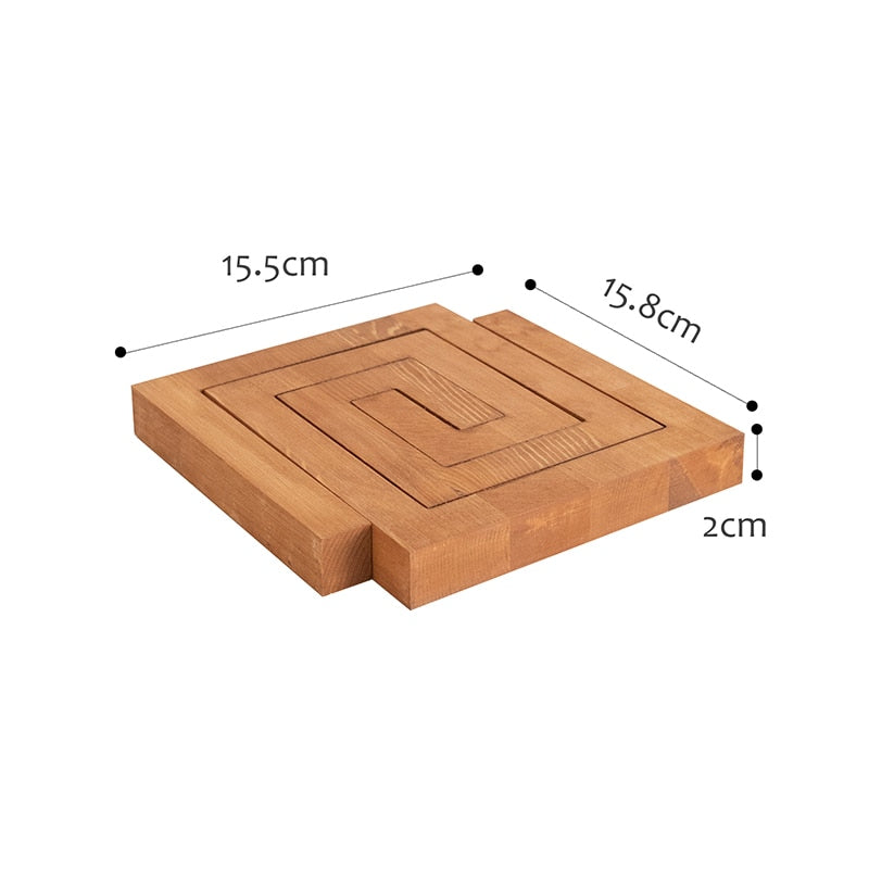 Detachable Wood Pot Holder Coffee Drink Coasters Pad Placemat Heat Proof Square Mats Pads Home Cafe Table Decoration Accessories