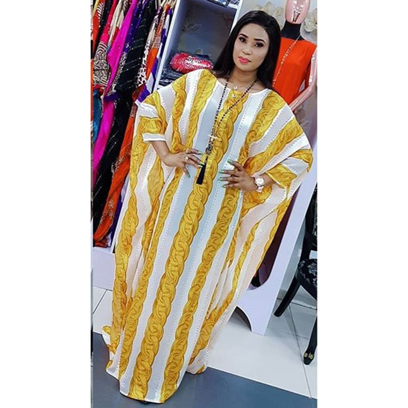 Abaya Dubai Maxi Bazin diseño africano vestido suelto bata vestidos musulmán fiesta europea ropa americana