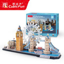 3D Puzzle Game DIY Toy Paper Miniature Model City London Paris New York Moscow Famous Building Assemble Game Toys For Kids Gifts