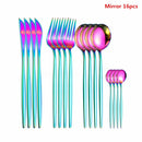 Black Tableware Forks Knives Spoons Cutlery Dinner Set Stainless Steel Cutlery Set Kitchen Flatware Set 16Pcs Luxury Dinnerware