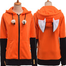 Animal Fox Ear Cosplay Disfraces Sudadera con capucha Abrigo Cálido Sudadera naranja Sudaderas con capucha unisex
