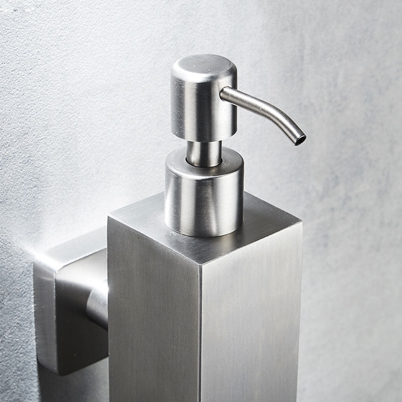 304 Stainless Steel Soap Dispenser Wall Mount, Manual Liquid Soap Dispenser Shampoo Dispenser for Kitchen and Bathroom