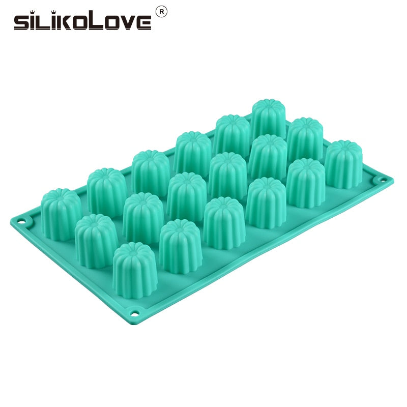 SILIKOLOVE Silikonform mit 18 Vertiefungen zum Backen von Mini-Muffins, Cupcakes, Süßigkeiten, DIY-Backformen