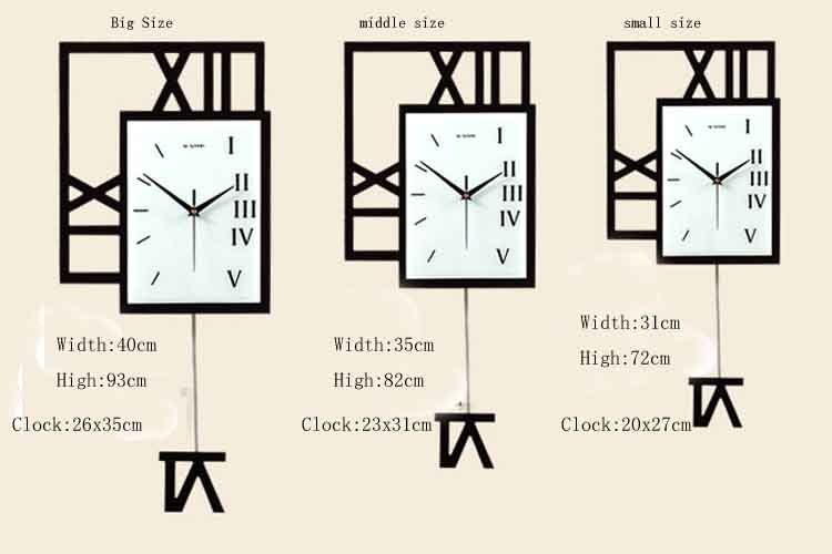 Big Size Swing Wall Clock Watch Home Living Room Large Wall Clock Study Room Fashion Decoration