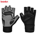 Boodun Herren Gewichtheberhandschuhe Halbfinger Gym Fitness Handschuhe mit Handgelenkbandage Unterstützung Crossfit Sport Training Workout Handschuhe