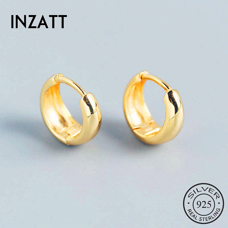 INZATT INS Hot Real 925 Sterling Silve Minimalist  Hoop Earrings For Fashion Women Party Fine Jewelry Classic Accessories Gift