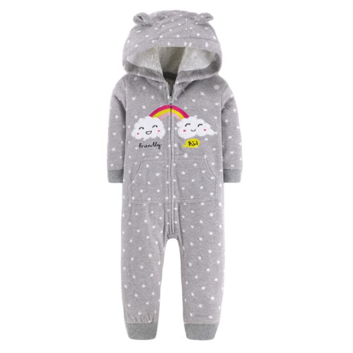 2022 Frühlingsoverall-Babykleidungs-Vliesspielanzug-Babymantel 12M-24M scherzt Kostüme für Babykleidung, Körperkindspielanzug