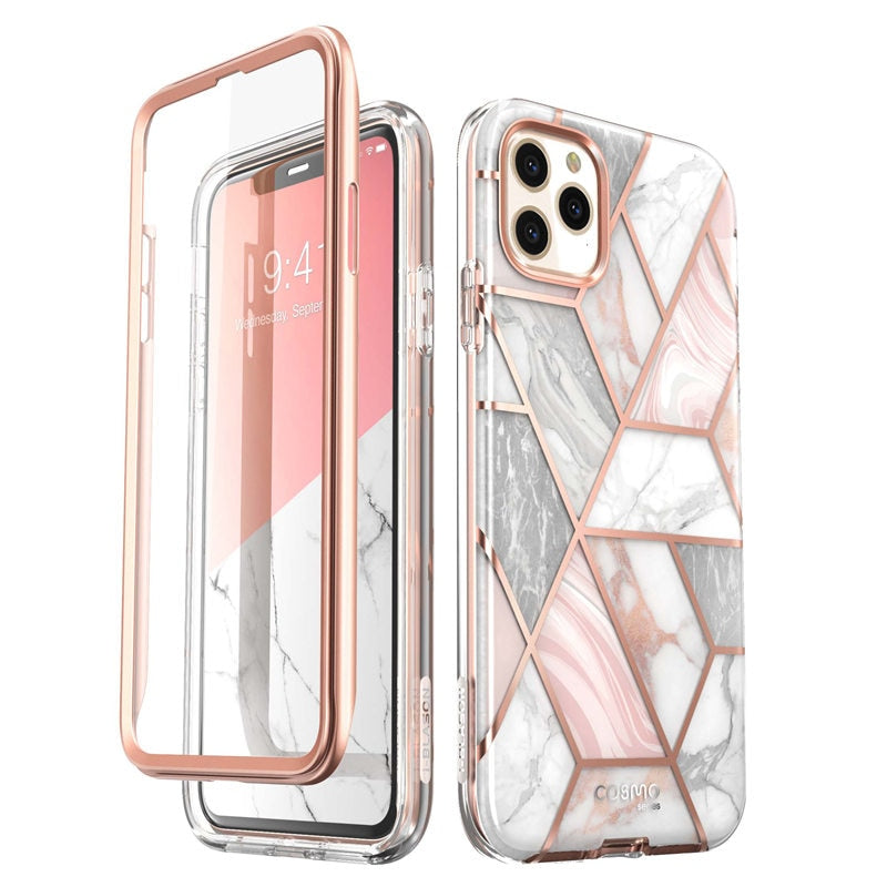 Funda i-blason para iPhone 11 Pro de 5,8 "(2019), carcasa de parachoques de mármol brillante de cuerpo completo Cosmo con Protector de pantalla integrado