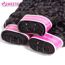 Sweetie Brazilian Deep Wave Bundles With Frontal Closure 100% Human Hair Weave 3 Or 4 Bundles with Ear To Ear Frontal Non-Remy