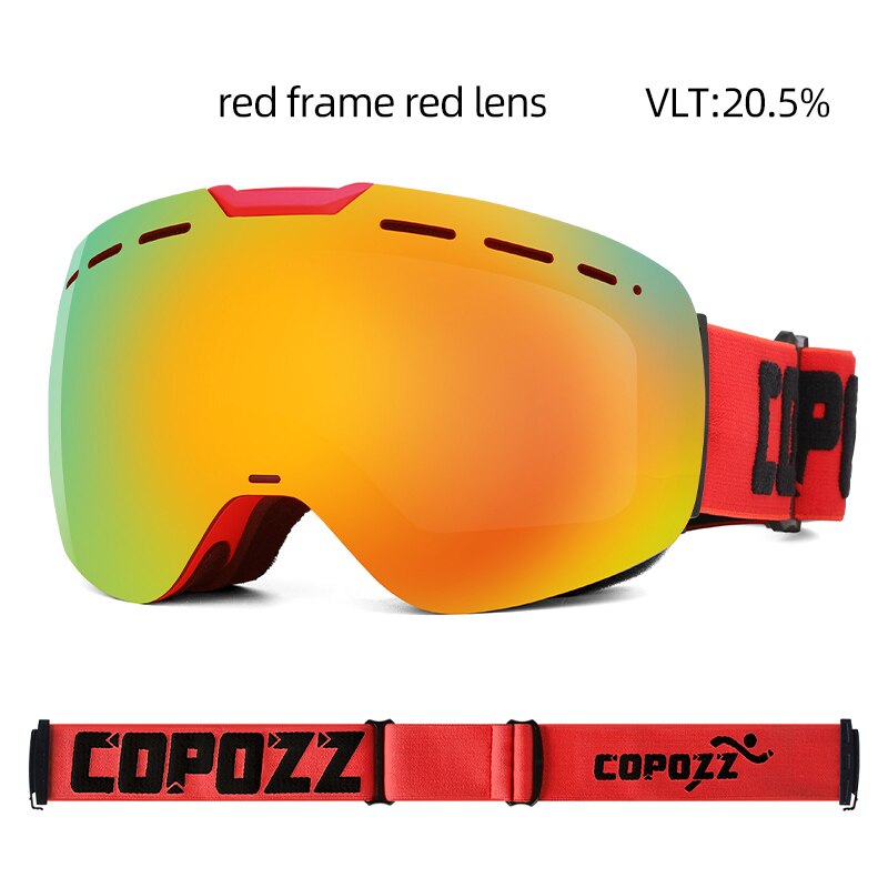 COPOZZ Rahmenlose Skibrille mit Magnetlinse Skateboard Skifahren Anti-Fog UV400 Snowboardbrille Herren Damen Skibrille Brillen