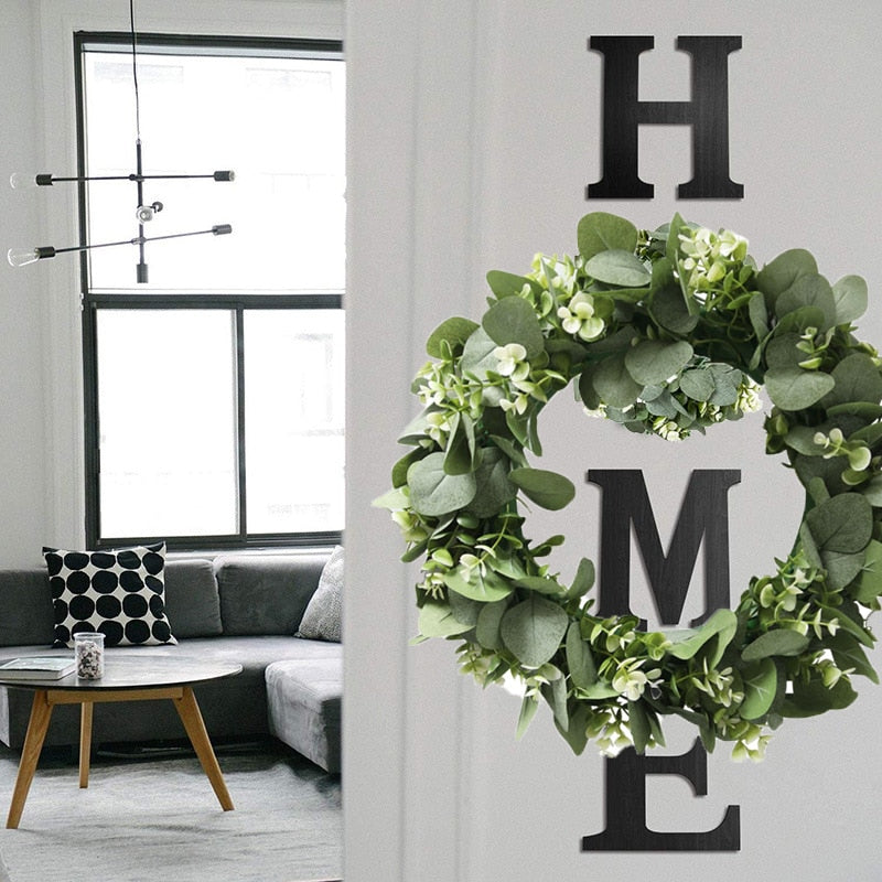 CYUAN Eucalyptus Wreath Flowers Gifts Diy Christmas Creative Artificial Garland Hanging Pendants Wedding Decoration Home Party