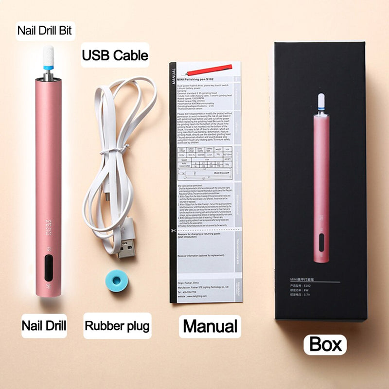 Electric Portable Manicure Machine Set Led Mini Nail Drill Pen Bits Cutter for Removing Gel Varnish Nail Pedicure Grinding Tools