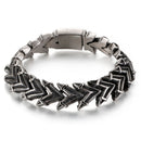 Fongten Vintage Punk Charms Link Chain Bracelet Stainless Steel Skull Snake Viking Dainty Cuff Bangle Men Jewelry