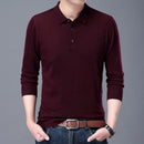 6% Wool 2022 High Quality Designer New Fashion Brand Solid Color Casual Japanese Polo Shirt Men Long Sleeve Tops Mens Clothing