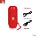 T&amp;G TG117 Portable Bluetooth Speaker Wireless Bass Column Waterproof Outdoor Music Vibro Speakers TF Card Subwoofer Loudspeaker