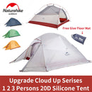 Naturehike Cloud Up Outdoor Campingzelt Ultraleicht 1 2 3 Mann 20D Silica Gel Single Double Persons Zelt Wandern mit gratis Matte