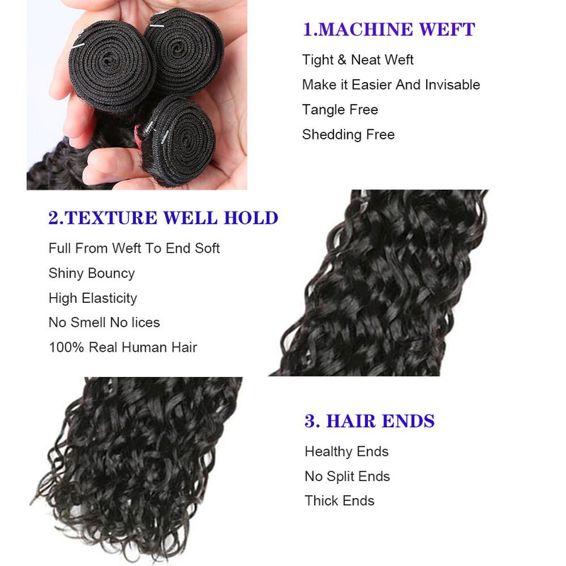 Deep Wave Bundles Deep Curly Hair Weaves Water Wave Bundles 30 Zoll Brasilianische Haarverlängerungen für schwarze Frauen Menschenhaarbündel
