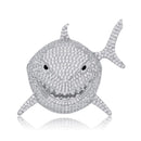 TOPGRILLZ Small Size Shark Pendant Iced Out Cubic Zirconia Pendant Necklace Hip Hop For Men Women Fashion Gift Jewelry
