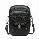 Vintage Soft Leather Crossbody Bags Rivet PU Women Messenger Shoulder Bag Small Female Handbags Phone Purses Black and Brown