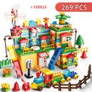 Bloques de montaje de gran tamaño, carrera de canicas, laberinto de bolas, bloques de construcción, tobogán de embudo, juguetes de bloques de construcción para niños, regalos