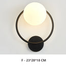 Post-modern Simple Interior Wall Lamp Glass Bedroom Light luxury Round Corridor Stair Nordic Led Wall Lights Fixture Black Gold