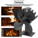 Home Fireplace 4/5 Blades Heat Powered Stove Fan Low Noise Electric Stove Fan Effectively Dispersing Warm Air for Fireplace