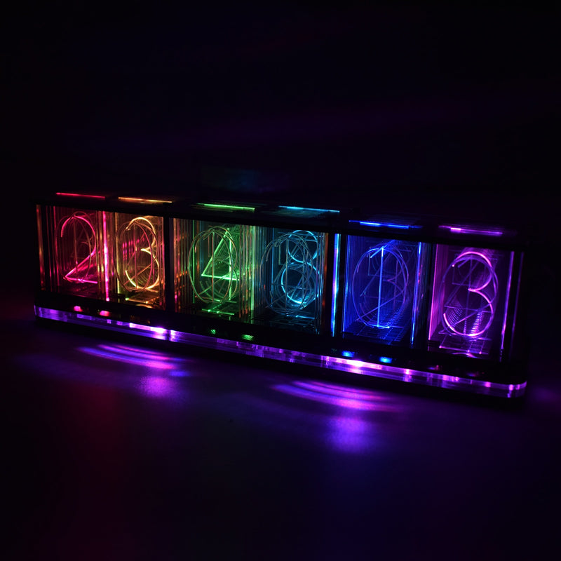 DIY-Vollfarb-RGB-Glühröhrenuhr DS3231, elektronisches Tischuhr-Kit, Heimdekoration, Geschenk mit LED-Musikspektrum-Funktion