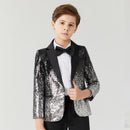 Children's gradient Sequin suit  Boys Dress Catwalk Costume Sequins Small Host Stage Model Handsome Children's Clothing jacket
