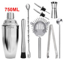 UPORS Stainless Steel Cocktail Set 550ml/750ml Cocktail Shaker Set with Muddler Jigger Bar Spoon Ice Tong Bartender Kit Bar Set