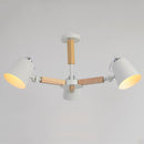 Nordic wood ceiling chandelier adjustable E27 LED chandelier dining room living room bedroom hotel apartment with free bulb