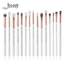 Jessup  Makeup Brushes Kit 15Pcs Pearl White/Rose Gold pinceaux maquillage Cosmetis Tools Eyeliner Shader Concealer Pencil T217