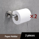 Shining Mirror Bathroom Hardware Set Round Towel Bar Toilet Paper Holder Towel Ring Robe Hook Stainless Steel DIY