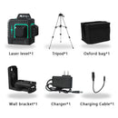 HILDA Nivel láser 12 líneas Nivel 3D Autonivelación 360 Cruz horizontal y vertical Nivel láser verde súper potente