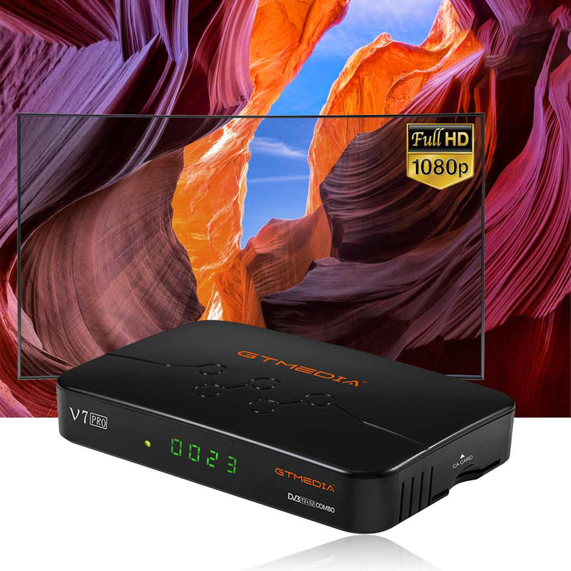 GT MEDIA V7 Pro DVB-S2 S2X T2 Set-Top-Box Satelliten-TV-Empfänger Upgrade CA-Kartensteckplatz USB-WLAN-Unterstützung Netzwerkkamera TV-BOX