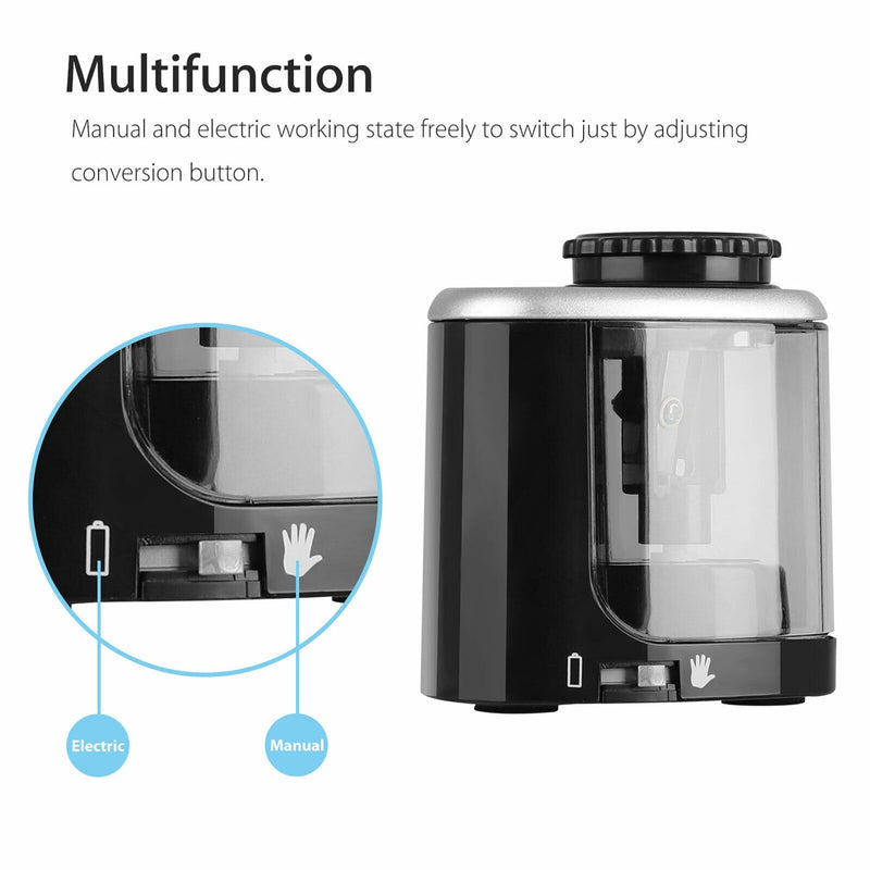 Electric Auto Pencil Sharpener Safe Student Helical Steel Blade Sharpener for Artists Kids Adults Colored Pencils