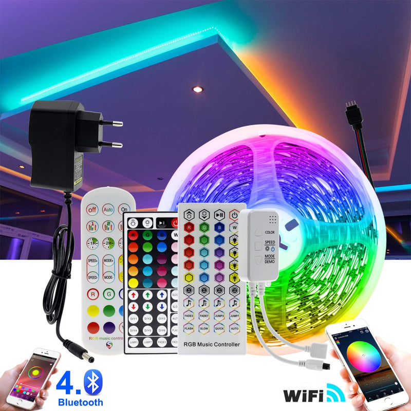 RGB LED Strip Light 5m 10m 20m 5050 RGB Changeable DC12V Flexible LED Tape WiFi / Bluetooth / Music Control LED Strip RGB.